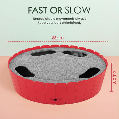 Interactive Cat Toy with Running Mouse, Electronic Motion Cat Toy Automatic Teaser for Indoor Cats, Pop and Play Hide Seek Cats Toys Hunting Mouse for Pet Kitten Play Fun Exercise, Red