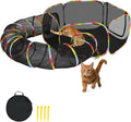 Cat Tunnel Tube Toys 2 Way Collapsible, Pet Tunnels for Indoor Outdoor, Catio, Outdoor Cat Enclosure, Puppy, Kitty, Kitten, Rabbit