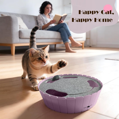 Interactive Cat Toy with Running Mouse, Electronic Motion Cat Toy Automatic Teaser for Indoor Cats, Pop and Play Hide Seek Cats Toys Hunting Mouse for Pet Kitten Play Fun Exercise, Purple