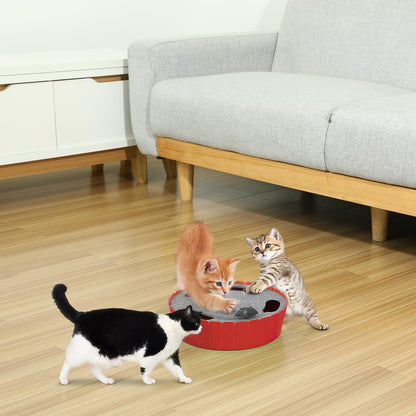 Interactive Cat Toy with Running Mouse, Electronic Motion Cat Toy Automatic Teaser for Indoor Cats, Pop and Play Hide Seek Cats Toys Hunting Mouse for Pet Kitten Play Fun Exercise, Red
